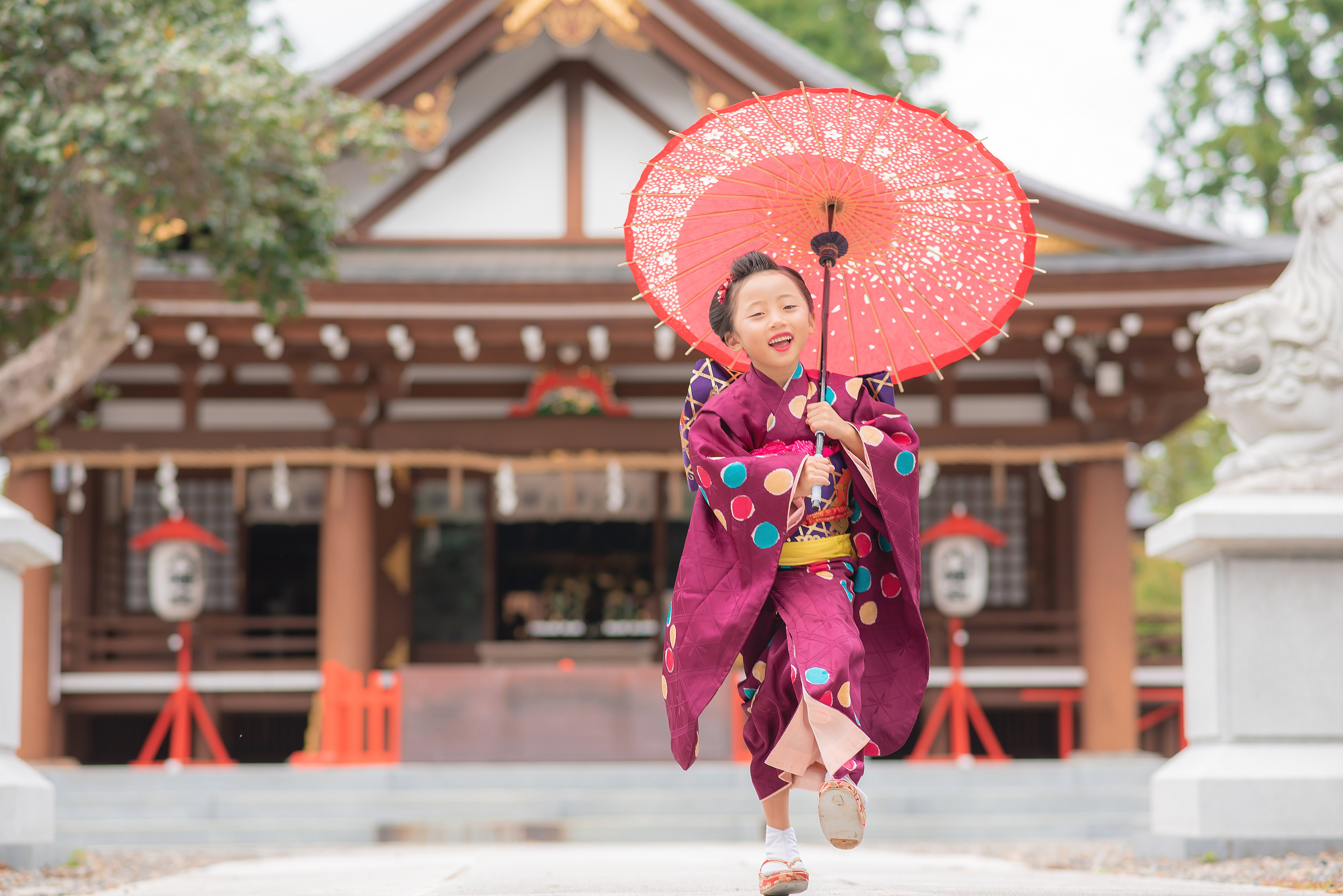 七五三 七歳のロケーション撮影です In 高萩市安良川八幡宮 みつばちカメラ